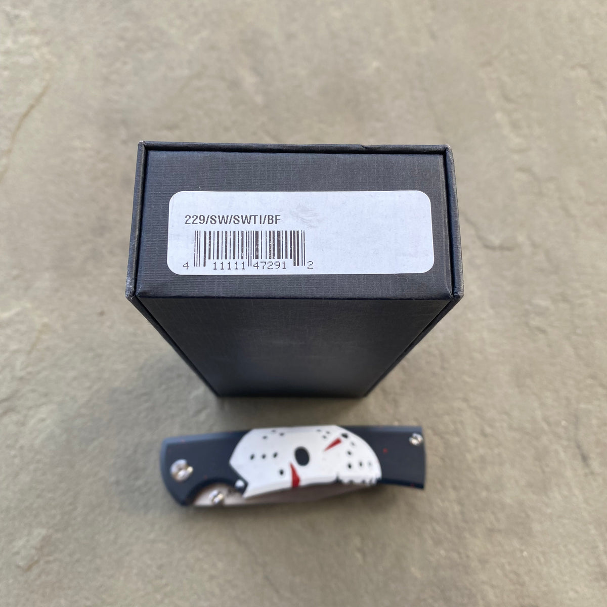 Chaves Sangre 229 Wharncliffe JASON THEME Stonewash Ti Belt Finish 3.7" Folding Knife