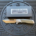 Sharp By Design Mini Evo Flipper 3.25" Satin Harpoon OD OLIVE MICARTA Inlay Knife