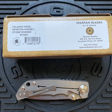 Load image into Gallery viewer, Spartan Blades SF5SW SHF Harsey Folding Knife 3.95&quot; S45VN Stonewashed Plain Blade, Titanium Handles
