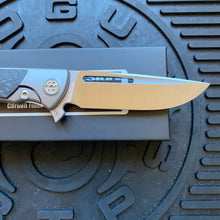 Load image into Gallery viewer, Sharp By Design Mini Evo Flipper 3.25&quot; Satin Drop Point CARBON FIBER Inlay Knife
