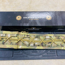 Load image into Gallery viewer, Spartan Blades Harsey Tactical Trout Flat Dark Earth Camo Handles 4.5&quot; Fixed Blade Knife with Multicam Molle Sheath SB43DECMNLMC
