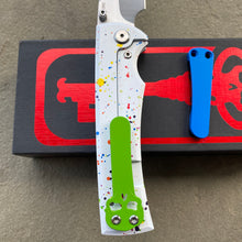 Load image into Gallery viewer, Chaves Liberation 229 Sugar Skulls Dia De Los Muertas Green Clip Tanto Stonewash Ti Belt Finish 3.69&quot; Folding Knife
