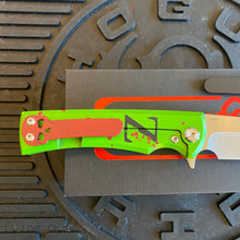 Load image into Gallery viewer, Chaves Street Sangre 3.4&quot; Wharncliffe ZOMBIE APOCALYPSE Theme Stone Washed Titanium Handles Belt Finished M390 Flipper Knife Warranty Voided
