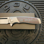 Sharp By Design Mini Evo Flipper 3.25" Satin Drop Point PURPLE HAZE FAT CARBON Inlay Knife