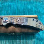 Spartan Blades Harsey Folder - Shield Engraved Damascus Blade - Special Edition