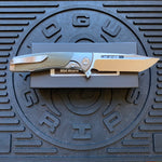 Sharp By Design Mini Evo Flipper 3.25" Satin Harpoon OD OLIVE MICARTA Inlay Knife