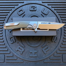 Load image into Gallery viewer, Sharp By Design Mini Evo Flipper 3.25&quot; Satin Harpoon OD OLIVE MICARTA Inlay Knife
