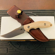 Load image into Gallery viewer, Rick Hinderer Emmett Bowie 3.83&quot; Stonewash Natural Micarta CPM 20CV Fixed Blade Knife
