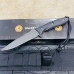 Spartan Blades Moros Black Combat Utility 5.25" Fixed Knife with Black MOLLE Sheath SB53BKBKNLBK