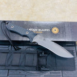 Spartan Blades Ronin Shinto Black 5.6" Blade Black CE Canvas Micarta Handles Knife with Black Nylon Sheath SB47BKBKNLBK
