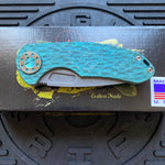 Curtiss Custom F3 Medium 3.25" Spanto NON-Flipper, FJ-Mill Aqua Green, Blasted Magnacut Folding Knife