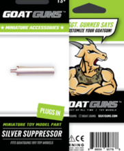 Load image into Gallery viewer, Goatguns Mini 1911 Suppressor - Silver - Die Cast Model Toy
