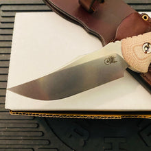 Load image into Gallery viewer, Rick Hinderer Emmett Bowie 3.83&quot; Stonewash Natural Micarta CPM 20CV Fixed Blade Knife
