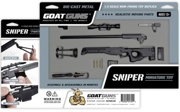 Goatguns Mini Sniper Rifle BLACK - Die Cast Model Toy