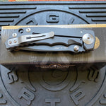 Spartan Blades SF5BK SHF Harsey Folding Knife 3.95" S45VN Black DLC Plain Blade, Black Titanium Handles