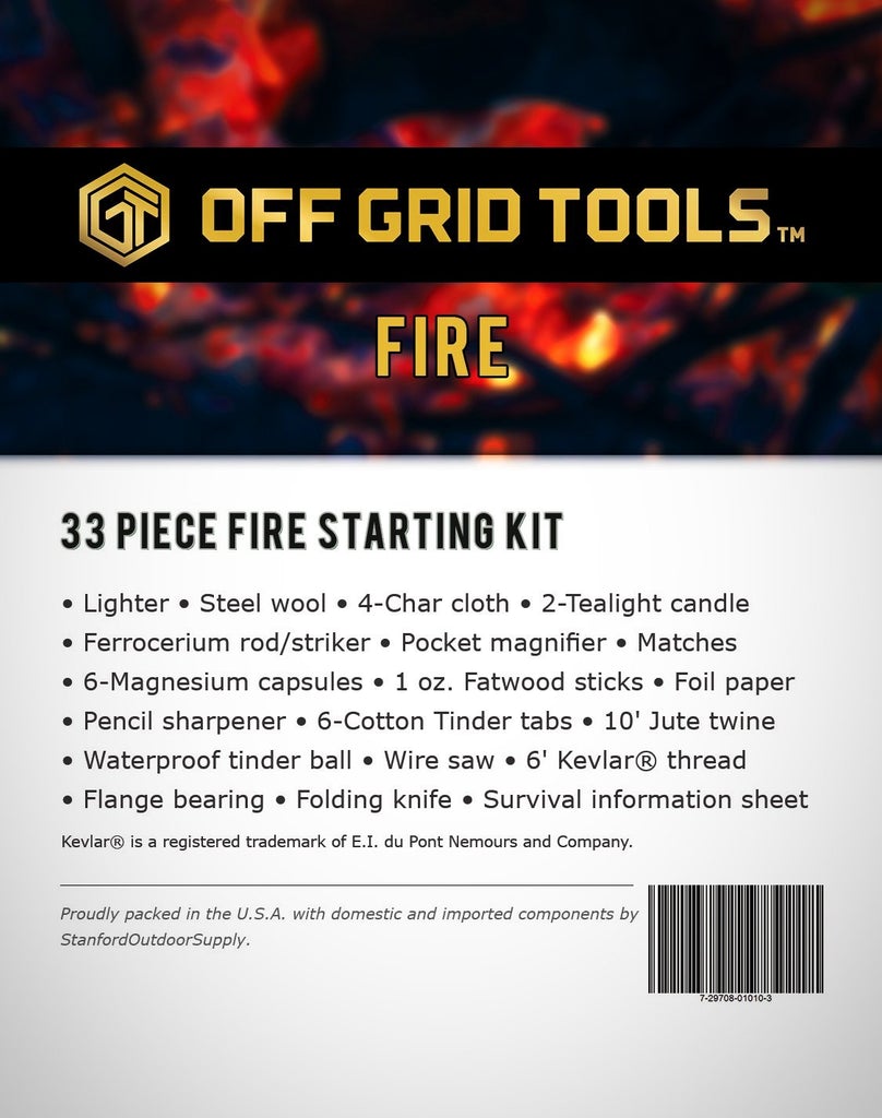 Offgrid Tools FIRE - 33 PIECE FIRE STARTING KIT