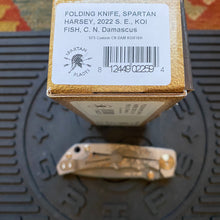 Load image into Gallery viewer, Spartan Blades SF5 KOI FISH Damascus SHF Koi Fish Harsey Folding Knife 3.95&quot; Damascus Blade, Titanium Handles
