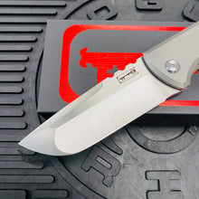Load image into Gallery viewer, Chaves Ultramar 229 Kickstop DROP POINT Titanium 3.63&quot; Belt Satin Knife
