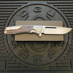 Sharp By Design Mini Evo Flipper 3.25" Satin Drop Point PURPLE HAZE FAT CARBON Inlay Knife