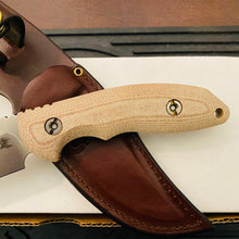 Load image into Gallery viewer, Rick Hinderer Emmett Bowie 3.83&quot; Stonewash Natural Micarta CPM 20CV Fixed Blade Knife
