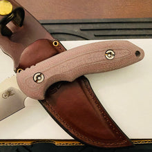 Load image into Gallery viewer, Rick Hinderer Emmett Bowie 3.83&quot; Stonewash Burgundy Micarta CPM 20CV Fixed Blade Knife
