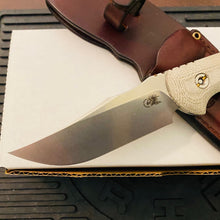 Load image into Gallery viewer, Rick Hinderer Emmett Bowie 3.83&quot; Stonewash OG Green Micarta CPM 20CV Fixed Blade Knife
