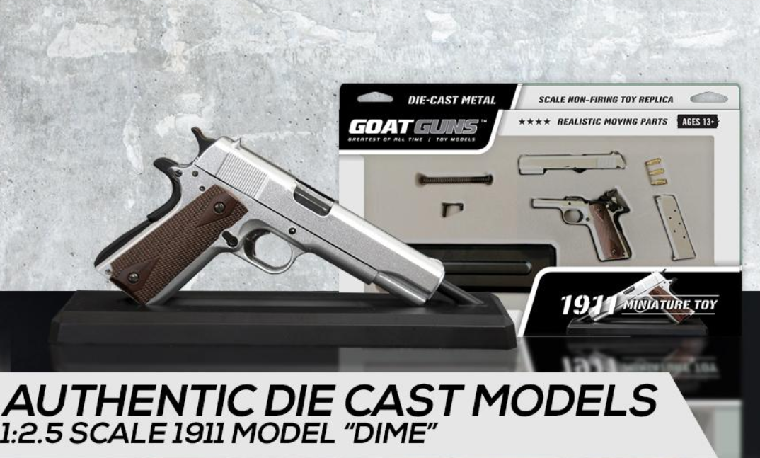 Goatguns Mini 1911 SILVER - Die Cast Model Toy