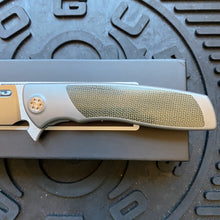 Load image into Gallery viewer, Sharp By Design Mini Evo Flipper 3.25&quot; Satin Drop Point OD OLIVE  MICARTA Inlay Knife
