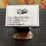 Curtiss Custom F3 Medium 3" Slicer Flipper, Bronze Titanium Ball-Mill, Stonewash Magnacut Folding Knife