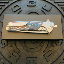 Load image into Gallery viewer, Sharp By Design Mini Evo Flipper 3.25&quot; Satin Drop Point NEBULA FAT CARBON Inlay Knife
