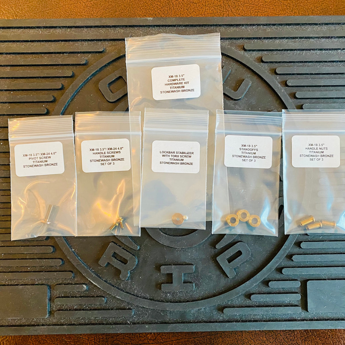 Rick Hinderer XM-18 3.5" Complete Hardware Kit Titanium Stonewash Bronze