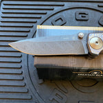 Spartan Blades SF5 ROYAL FLUSH Damascus SHF Royal Flush Harsey Folding Knife 3.95" Damascus Blade, Titanium Handles