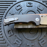 Spartan Blades Astor Folding Knife SFBL8CF, 3.6" CTS-XHP Stonewashed Plain Blade, Black Carbon Fiber G-10 Handle