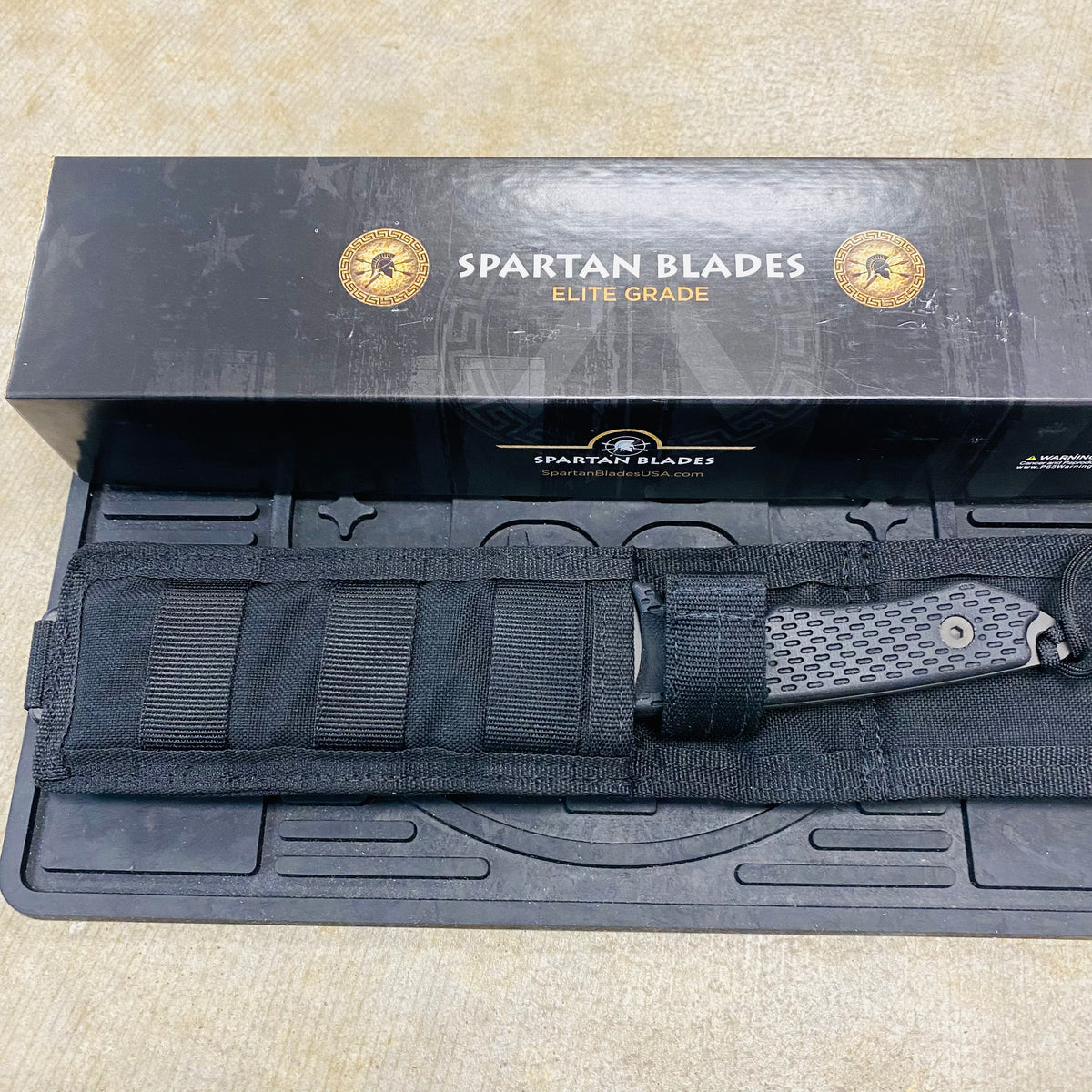 Spartan Blades Ronin Shinto Black 5.6" Blade Black CE Canvas Micarta Handles Knife with Black Nylon Sheath SB47BKBKNLBK