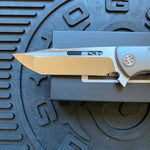 Sharp By Design Mini Evo Flipper 3.25" Satin Harpoon OD OLIVE MICARTA Inlay Knife