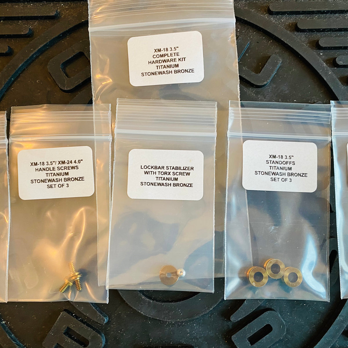 Rick Hinderer XM-18 3.5" Complete Hardware Kit Titanium Stonewash Bronze