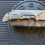 Spartan Blades SF5KOIFISH SHF Koi Fish Harsey Folding Knife 3.95" S45VN Stonewashed Plain Blade, Titanium Handles