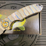 Curtiss Custom F3 Large 3.75" Spanto, Non-Flipper SLIM, Titanium Torched Handles, Torched Hardware, Magnacut Knife