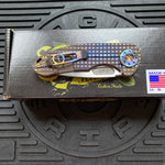 Curtiss Custom F3 Medium 3" Slicer NON-Flipper, Fragmill Titanium Torched Handles, Stonewash Magnacut Torched Hardware Folding Knife