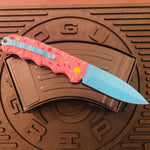 Boker Dessert Warrior Kalashnikov Dagger Automatic Knife 3.25" Blue Donut