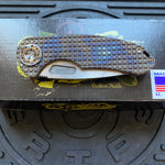 Curtiss Custom F3 Medium SLIM 3.25" Spanto NON-Flipper, Frag-Mill Torched, 2 Tone Stonewash Magnacut Folding Knife