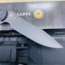 Load image into Gallery viewer, Spartan Blades Horkos Black 5.6&quot; Fixed Blade Knife CE Canvas Micarta Black Handle with Black Molle Sheath SB4BKBKNLBK
