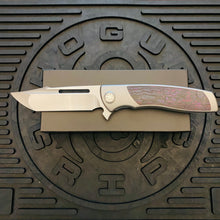 Load image into Gallery viewer, Sharp By Design Mini Evo Flipper 3.25&quot; Satin HARPOON PURPLE HAZE FAT CARBON Inlay Knife
