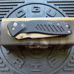 Spartan Blades SF3SW PALLAS Flipper 3.75" S35VN Stonewashed Plain Blade, Black Aluminum Handles