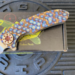 Curtiss Custom F3 Large 3.75" Spanto, Flipper, Titanium Torched PM-Mill Handles, Bronzed Polished Hardware, Magnacut Knife