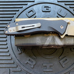 Spartan Blades SF3SW PALLAS Flipper 3.75" S35VN Stonewashed Plain Blade, Black Aluminum Handles