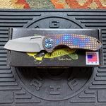 Curtiss Custom F3 Medium 3" Wharny NON-Flipper, Frag-mill Titanium Torched Handles, Stonewash Magnacut Torched Hardware Folding Knife