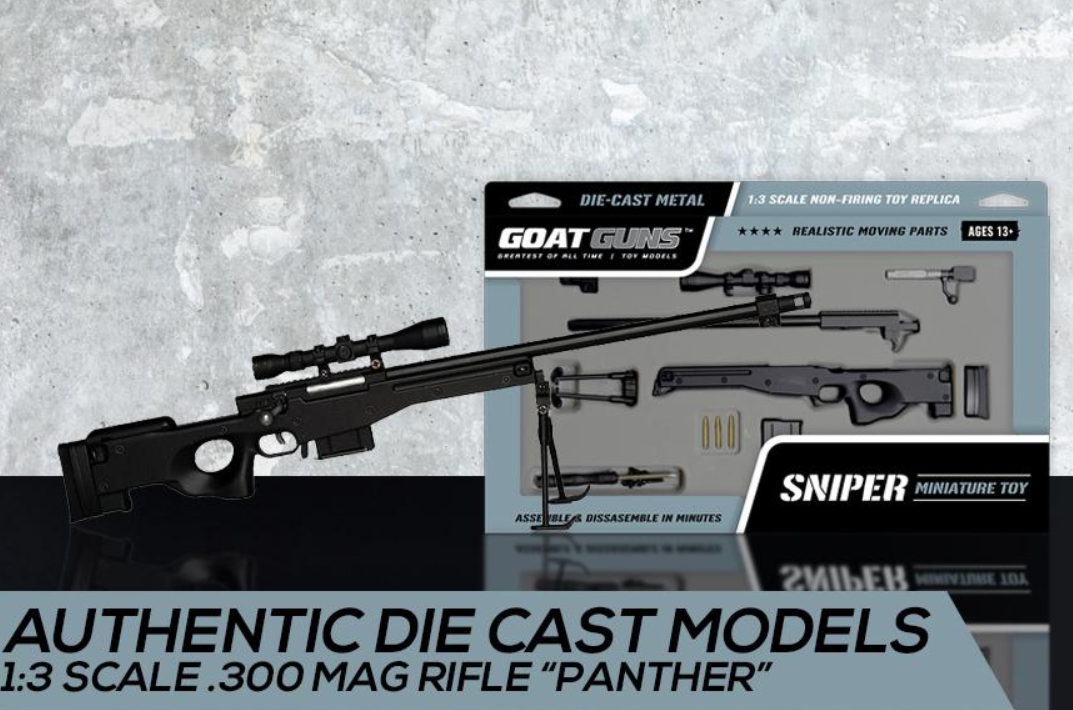Goatguns Mini Sniper Rifle BLACK - Die Cast Model Toy