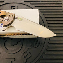 Load image into Gallery viewer, Rick Hinderer XM-18 3.5″ Recurve Tri-Way Stonewash Bronze Coyote G10 Folding Knife
