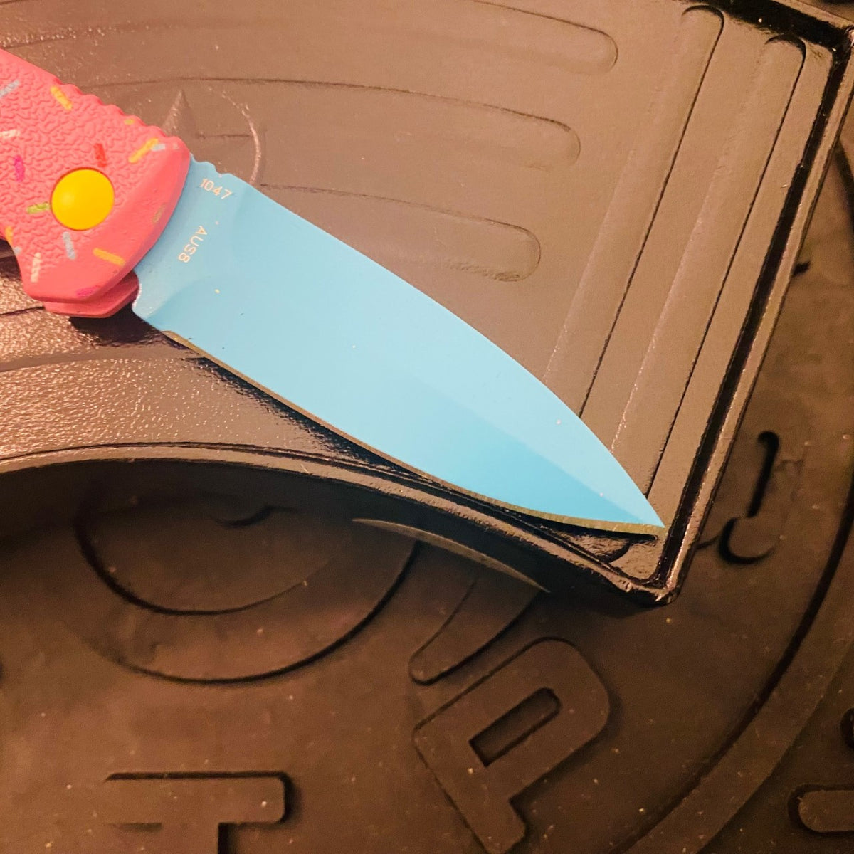 Boker MINI Dessert Warrior Kalashnikov Dagger Automatic Knife 2.5" Blue Donut